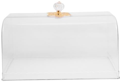 Cabilock Cloche à Gâteau Transparente Rectangulaire 26x24x13.5cm Couvercle Alimentaire Réutilisable Protection Anti-poussière Pour Pâtisseries Et Buffets Couvercle Décoratif Pour Événements