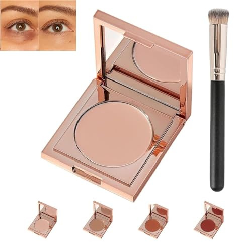 Correttore contorno occhi in argilla colorata, Correttore colore for occhiaie, Nascondi e illumina le occhiaie, Correttore idratante sotto gli occhi for donna, con pennello(Light-Medium Peach)