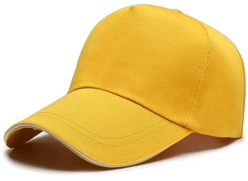 Chyuxinda Baseballkappe Baseball Cap Kappe Basecap Sonnenmütze Hüte Mützen für Herren und Damen Unisex Sport Outdoor Running (DE/NL/SE/PL, Alphanumerisch, Einheitsgröße, gelb)