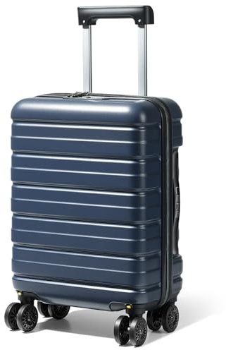 Lekesky Handgepäck Koffer 55x35x25cm - Trolley Handgepäck mit TSA Schloss und 4 Rollen,Leicht Hartschale für Lufthansa, Eurowings, EasyJet, 38L, Blau