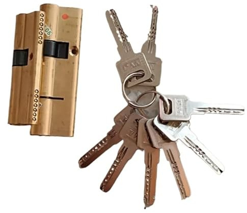 IZHAOGJING Bombin Cerradura Seguridad, Bombin Doble Embrague Cilindro de Puerta Cilindro de Cerradura polarizado Cerradura de Puerta de latón Llaves de núcleo Alargado(60(30-30))