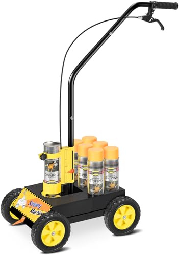Parking Lot Striping Machine, Playing Field Striping Line Marking Machine, Compatible with Professional Inverted Striping Spray Paint, 2-4 Width Adjustable Line Striper for Fast Accurate Marking