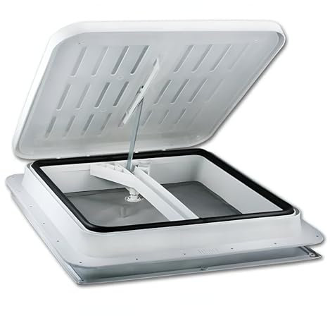XENPER® Claraboya 40x40 con Manivela y Mosquitera + Sika 710 – Ventana de Techo para Caravana, Autocaravana – Modelo TF40 – Recambio Universal Compatible Años 90-2000
