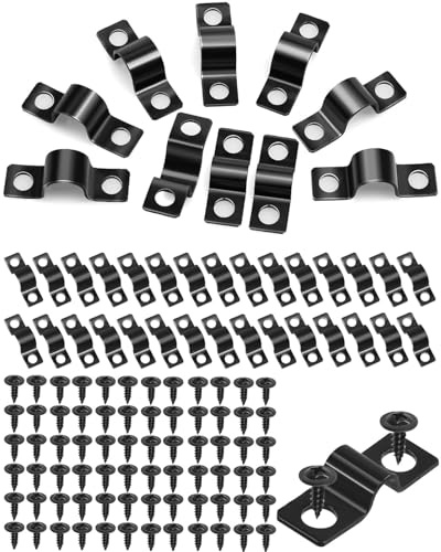 FUGLUS 40 Pezzi Morsetti per Tubi Ø 6 mm in Acciaio Inox 304,Viti incluse,Collari a U Fascetta Stringitubo per Fissare Condutture,Cavi,Gasdotti e Tubi di Drenaggio