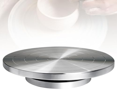 Mocifa Plato Giratorio Cerámica 25 cm Disco Giratorio Ceramica Rueda de Escultura Plato giratorio Arcilla de Aleación de Aluminio Herramientas Bricolaje Torno Alfarero para Arcilla Cerámica Escultura