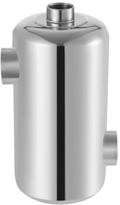 PHOYUXM Chauffage de piscine - Échangeur de chaleur pour piscine - 28 kW - 150 l/min - 28 kBTtu/h - 13,4 x 29,2 cm - Sortie et entrée inversées - Argenté