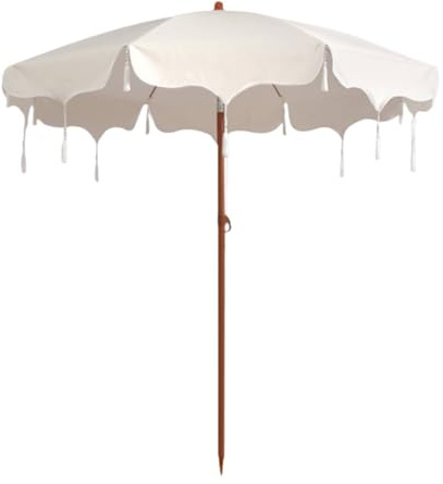 Wswqop Ombrellone da Patio Ombrellone da Esterno con Robuste Stecche in Lega Ombrellone da Mercato con Nappe Ombrellone da Tavolo Struttura Robusta E Resiste