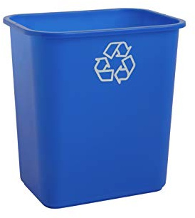 United Solutions 7 Gallon/28 Quart Efficient Recycle Wastebasket | Fits Under Desk | Small, Narrow Spaces in Commercial, Kitchen, Home Office, Dorm | Easy to Clean, 1 Pack, Blue, Model Number: WB0084