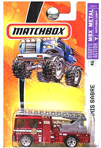 Matchbox MBX Metal Dennis Sabre Red Metallic Fire Engine Ladder Truck #46