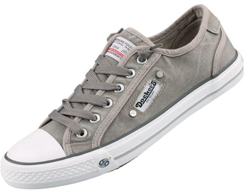 Dockers 42VE201-790430 Damen Leinen Slipper/Kletthalbschuh, Grau (Taupe), 39 EU