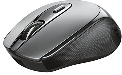 Trust Zaya Wiederaufladbare Funkmaus (Kabellose Maus mit USB-Mikroempfänger, für Rechts- und Linkshänder geeignet, 4 Tasten, 800/1200/1600 DPI) Schwarz