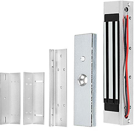 Gaocinys Serratura magnetica elettrica in metallo serratura elettronica 180 kg/350 libbre Forza di tenuta DC12V Modalità di sicurezza di guasto Tipo con staffa Z & L per porta in vetro/legno