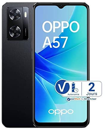 OPPO A57 - Smartphone 4G - 8Go Ram + 64 Go - Double Capteur Photo 15 MP, Frontal 8 MP - Écran LCD 60 Hz 6,6 - Batterie 5000 mAh + Charge Rapide 33W - Noir