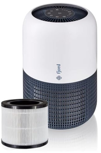 Fjord 3 Stage Pet Friendly Air Purifier for Bedroom - Quiet Operation, Timer, Night Light, H13 HEPA & Activated Carbon Filters, Freshen Your Home Air
