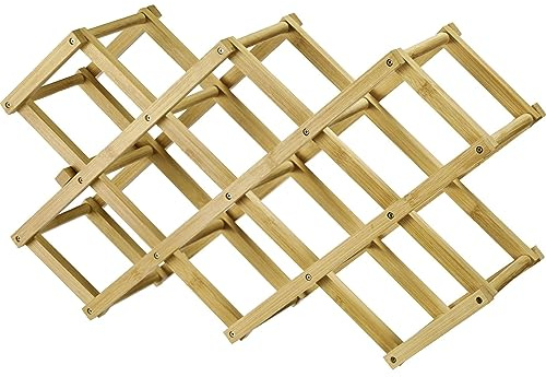 Westmark Estante para vinos Bene – botellero Plegable, Estrecho botellero de Madera para hasta 10 Botellas, Estable y Ahorra Espacio, Elegante presentación – bambú