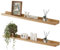Gieanoo Bilderleiste Holz,70cm Eiche Wandregal Holz 2er-Set Regal Massiv Schweberegal gewürzregal regalbrett Hängeregal Ideal für Wohnzimmer Schlafzimmer Badezimer