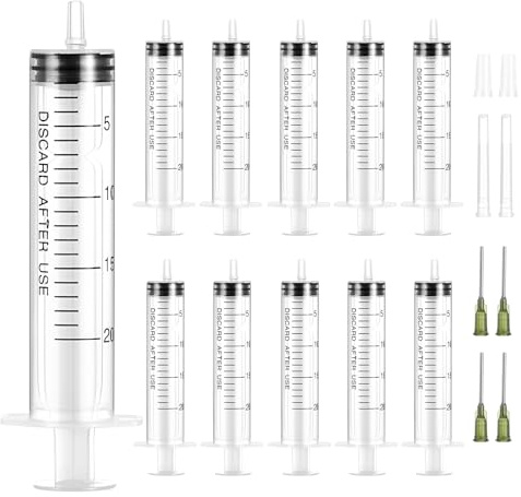 10 stycken 20 ml råmjölkspruta, plastspruta med trubbig nål, återanvändbara sprutor med lock för mätning av vätskor, vetenskapliga laboratorier, husdjursfoder, industri