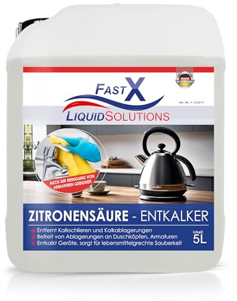 Zitronensäure-Entkalker – 5 Liter – Leistungsstarker Entkalker für Haushaltsgeräte und Oberflächen, zitronensäure flüssig