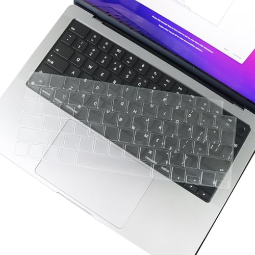 WeddHuis Protection Clavier pour MacBook Air M2 M3 (13.6/15.3) 2022-2024, Mac Pro M1/M2/M3 (14/16) 2021-2023, AZERTY Disposition FR