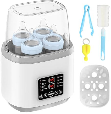 Calentador de biberones para bebé, esterilizador 8 en 1 para biberones con programación inteligente, esterilización por vapor, función de mantenimiento de biberones 24H, calentador de biberones,