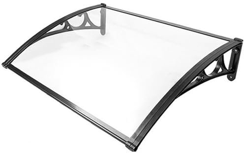 Auvent De Porte Et Fenêtres Largeur 60 80 90 100 120 180cm Marquise De Porte D'entrée,Auvent De Toit Patio Extérieur Abri De Pluie avec Support en Aluminium(60 cm x 90 cm)