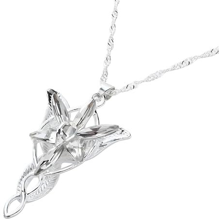 Genérico Collar Colgante Inspirado en Arwen, Color Plata, Regalo de Fantasía y Cosplay, regalo de fantasía, colgante de joyería élfica para Cosplay