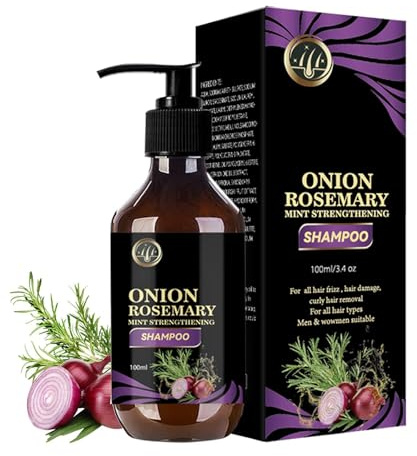 Zwiebel-Rosmarin-Minz-Shampoo, Zwiebel- und Rosmarin-Shampoo für stärkeres, dickeres Haar, Haarausfall-Shampoo für alle Haartypen, rettet geschädigtes Haar, spendet Feuchtigkeit und stellt wieder her,