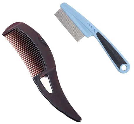 2 pezzi comb dente cavo, pettine forfora, spazzola capelli in acciaio inox, facile pulire, massaggio cuoio