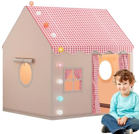 Tienda De Campaña Infantil, Tienda De Juegos Interior con Colchón Y Luces, para Habitación Infantil, Casita Infantil Exterior, para Niños Y Niñas