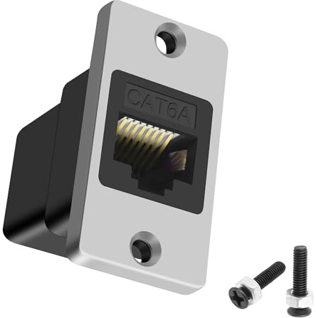 MEIRIYFA RJ45 Cat6A Panel Mount Coupler, 10 Gbps Ethernet RJ45-uttag till hona adapter Ethernet LAN nätverksförlängare Shield-kontakt för Cat6A/Cat6/Cat5/Cat5e nätverkskabel