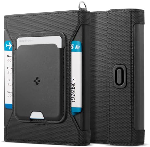 Spigen Life KD502 RFID Passport Holder MagSafe with Card Holder | Black with Magsafe Card Holder, Compact