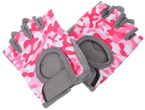 Alasum 1 Paar Halbfingerhandschuhe für Mädchen aus Nylon mit Zusätzlicher Polsterung rutschfest und Tragbar Fahrradhandschuhe für Outdoor Sport