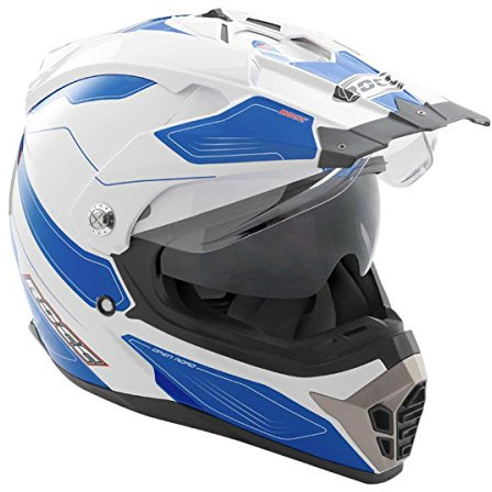 ROCC 771 Endurohelm, Farbe Weiss-blau-rot, Größe L (59/60)