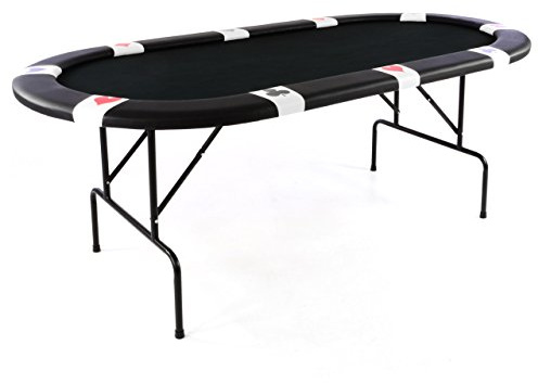 Nexos Trading Casino Pokertisch klappbar L 215 x B 115 x H 79 cm Armlehnen Schwarze Pokerauflage Klapptisch für 10 Spieler Deluxe Sonderedition