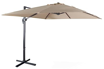 sweeek-Sombrilla cuadrada 3x3m, Falgos, Beige, 298x298x260 cm