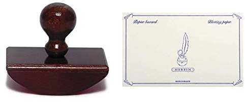 J.Herbin 25500T Löschpapier, 12 x 16 cm, 160g, einseitiger Druck Herbin, 10er Pack, weiß