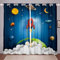 Tende blu astronauta razzo per camera da letto e soggiorno, per bambini, ragazzi e ragazze, tende per finestre, stampa razzi spaziali, decorazione per la stanza, 167,6 x 228,6 cm (larghezza x