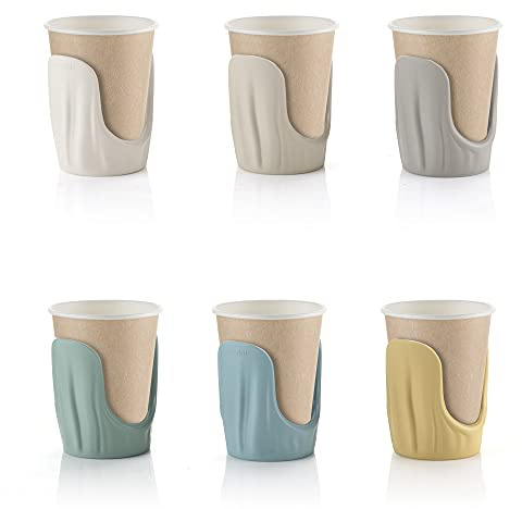 Guzzini - Tierra, Set di 6 Portabicchieri in Plastica Riciclata - Multicolore, 11,7x7xh17,7 cm- 19750052
