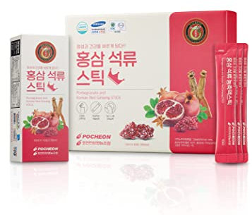 Pocheon Premium Koreanischer Roter Ginseng und Granatapfel Extrakt Stick 300ml(10ml x 30), Koreanischer 6 Jahre Panax, Natural Immune Support, No Added Sugar