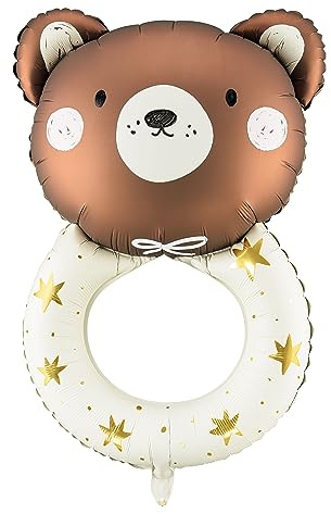 PartyDeco Foil Balloon Teddy Bear Rattle 61 x 88 cm Mix