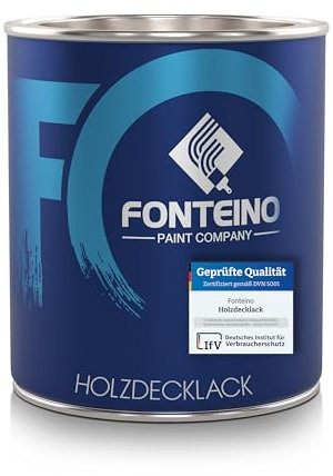 Fonteino Holzfarbe Holzschutzfarbe Holzlack Deckfarbe Holz Möbelfarbe Enzianblau - 750ml