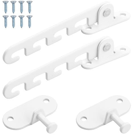 Anseom 2 Stück Fensterfeststeller, Fensterstopper Kippfensterschutz für Katzen, Fensterfeststeller für Kippfenster zum Einstellen der Fensteröffnung Geeignet Für Jedes Fenster, 10.5 cm, Weiß