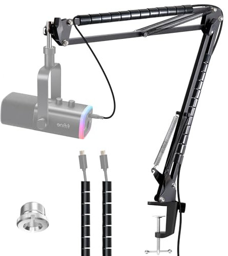 YOUSHARES Mic Arm - Suspension Microphone Boom Arm for FIFINE AM8 XLR/USB Gaming Microphone, AM8 Mic Stand with Cable Sleeve for Podcast, VoiceOver, Recording