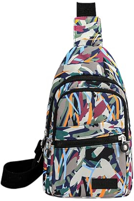 WisePoint Bolso Bandolera, Bolso Cruzado de Nylon Mochila Bandolera con Correa Ajustable para Hombres y Mujeres, Bolso de Pecho para Viajes, Compras (Estilo 2)