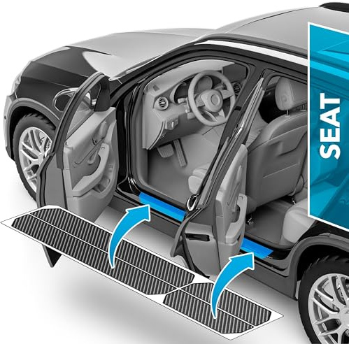 uProtect Car Door Sill Protectors for Seat Arona 1 (I) KJ7 I 2017-2025 - Paint Protection Film for Car Kick Plates Panel Covers Carbon