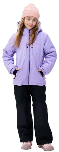 SMONTY SNOWER Mädchen Schneeanzug mit abnehmbarer Kapuze, Skianzug, extra warm, Winteranzug