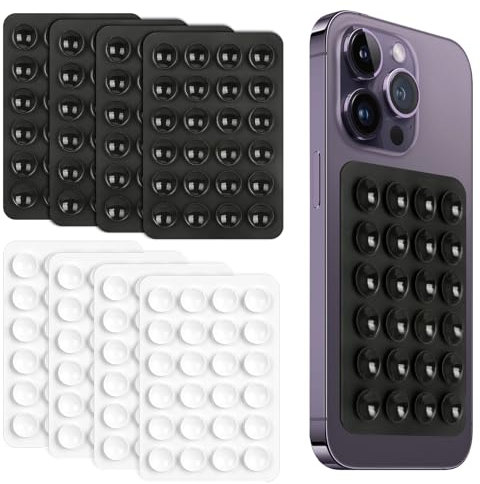 TAIXING 8 Pezzi Ventosa per Telefono, Multifunzionale Antiscivolo Forte Supporti per Selfie e Video, Auto(Nero, Bianco)