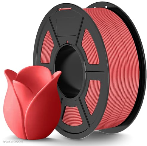 TECBEARS Matte PLA Filament Rot 1KG, High Speed PLA 3D Drucker Filament mit Matter Oberfläche für 0-600 mm/s Hochgeschwindigkeitsdruck, Maßgenauigkeit +/- 0.02mm, 1kg Kartonspule (2.2lbs)