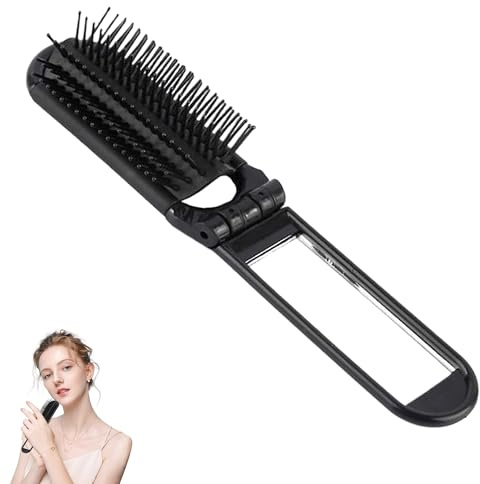 1PCS Small Hairbrush for Purse Black Pocket Hair Brushes Gift Mini Travel Hair Brush Foldable Hairbrush Mini Hair Brush Black for Women Men Portable Pocket Size Comb Suitable for Car Gym Bag Purse