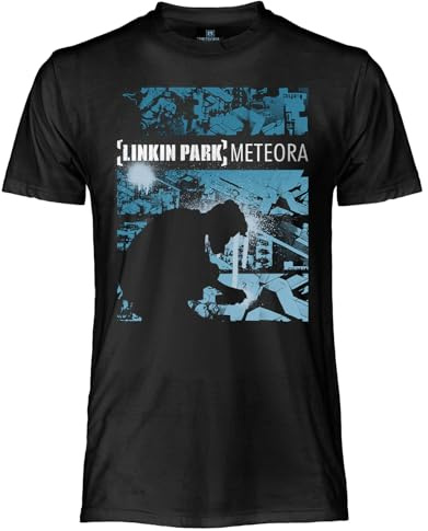 CRAZY FOR ROCK Linkin Park officiell meteorskjorta. Unisex T-shirt i bomull. Regular Fit T-shirt för vuxna och pojkar, Svart, XS